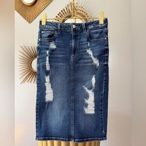 Guess Blue Denim Pencil Skirt